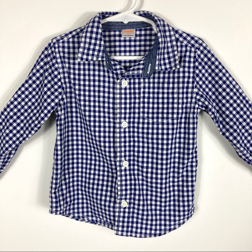 Gymboree Boy's 2T Blue Checkered Button Up Shirt